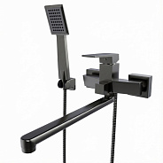 Смеситель для ванны и раковины 35k MIXLINE МЛ20-02Г(ML20-02GR) "Квадра" ГРАФИТ (557900)
