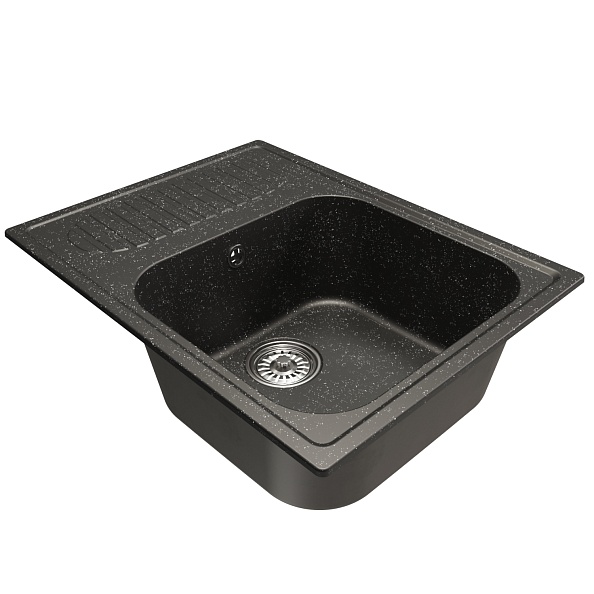 Мойка MIXLINE ML-GM18 с крылом  черная (308) 640*490*190мм NEW (551970)