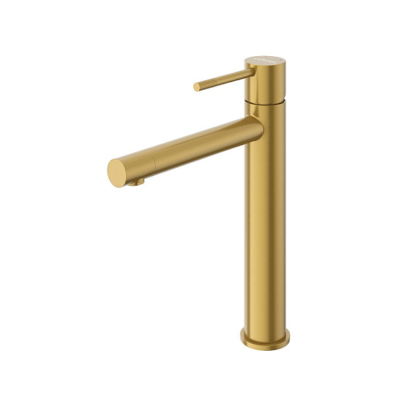 Смеситель для накладной раковины без донного клапана Cezares Relax, брашированное золото (RELAX-LC2-BORO-W0)