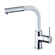 Смеситель для кухни с выдвижным изливом Rivelato Ledro 9022201, хром/иней