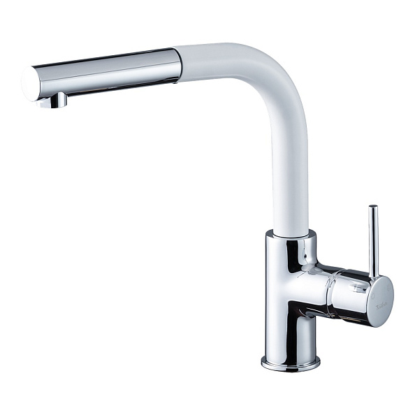 Смеситель для кухни с выдвижным изливом Rivelato Ledro 9022201, хром/иней