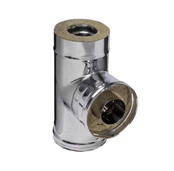 Тройник-сэндвич 90° Ferrum (430/0,5мм + нерж.) Ф250х350