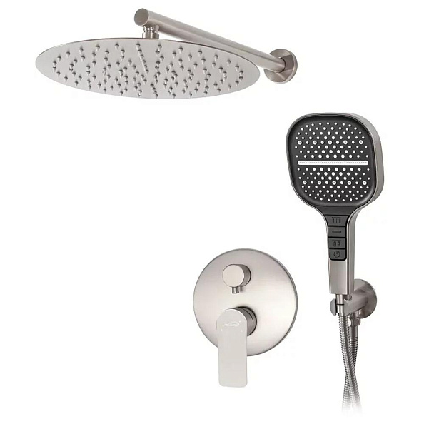 Душевая система встраиваемая (без излива) Hansberge H6090NK, никель