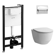 Комплект LAUFEN ПЭК PRO (инсталляция+подвесной унитаз+сиденье с крышкой+панель смыва) Z.RU93.0.761.5