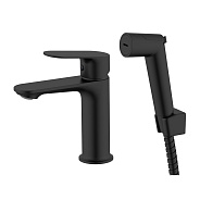 Смеситель VODA "Shore Black" с гигиеническим душем, с аксессуарами (SHR27HB)