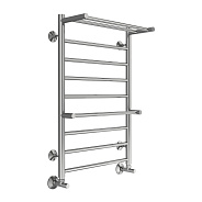 Полотенцесушитель водяной с полкой Terminus Аврора П8 50х80, хром