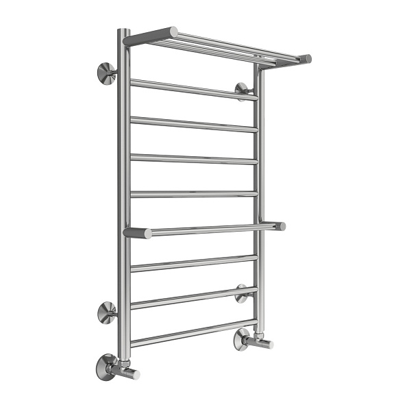 Полотенцесушитель водяной с полкой Terminus Аврора П8 50х80, хром