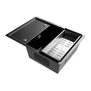 Кухонная мойка Ulgran Steel 680x500, черная брашированная сталь