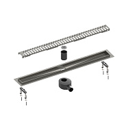 Душевой лоток TIMO Drain System 800 с вставкой "lines", черное золото (DS230108/18)
