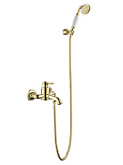 AQ1549PG КЛАССИК смеситель для ванны с душевым набором, полир. золото
