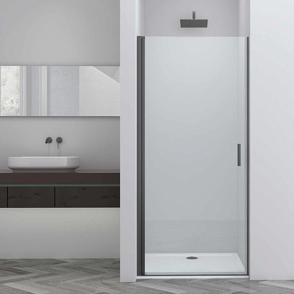 Душевая дверь Vincea Alpha (VDP-3AL800CLGM) 800х1950 мм, вороненая сталь, стекло прозрачное