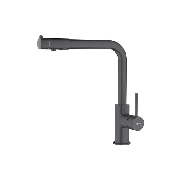Смеситель для кухни AQUATEK ЕВРОПА, с подключением к фильтру питьевой воды, матовый черный AQ1386MB