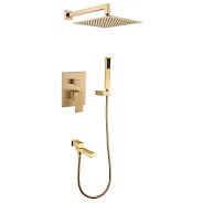 Душевая система встраиваемая Grocenberg GB5089MG-1, матовое золото