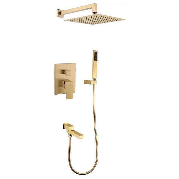 Душевая система встраиваемая Grocenberg GB5089MG-1, матовое золото