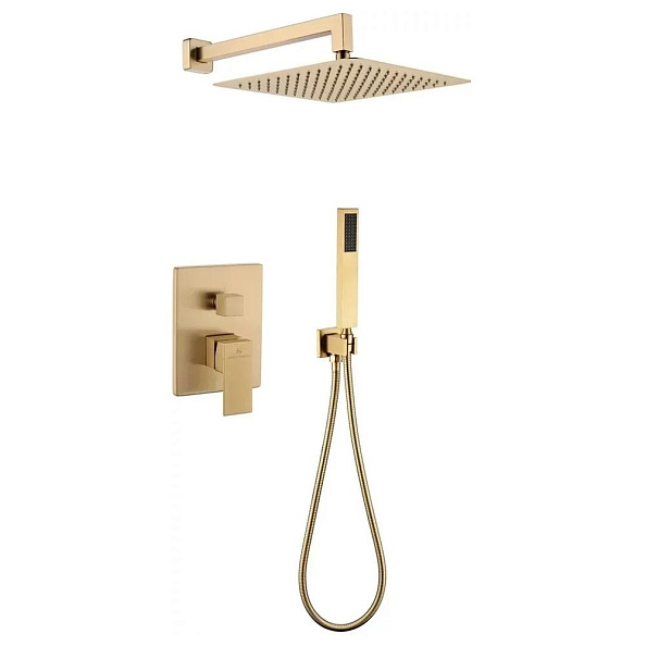 Душевая система встраиваемая (без излива) Grocenberg GB5089MG-3, матовое золото