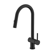 Смеситель Splenka S204.49.06 для кухни 2-х режимный поворотный выдвижной излив, черный