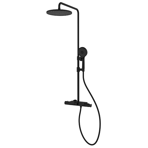 Душевая система Azario PIANO термостатический картридж, черный матовый (AZ-678U87ZA8(PA)-1DA1K17A-JR3A50APA)