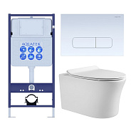 SET AQUATEK НИКА-013 4в1 (рама AQUATEK Standard INS-0000012+крепеж KKI-0000002+клавиша KDI-0000013+унитаз НИКА AQ2009-00 с тонким сиденьем soft-close)