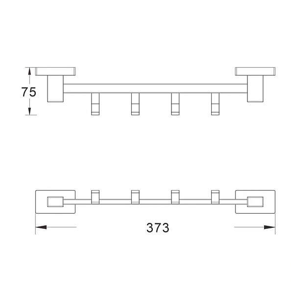 Планка с крючками Shevanik SG5641H, черный