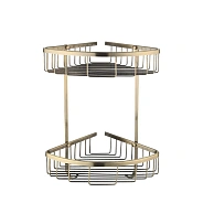 Полка металлическая угловая двухъярусная Rose RW12Q, бронза