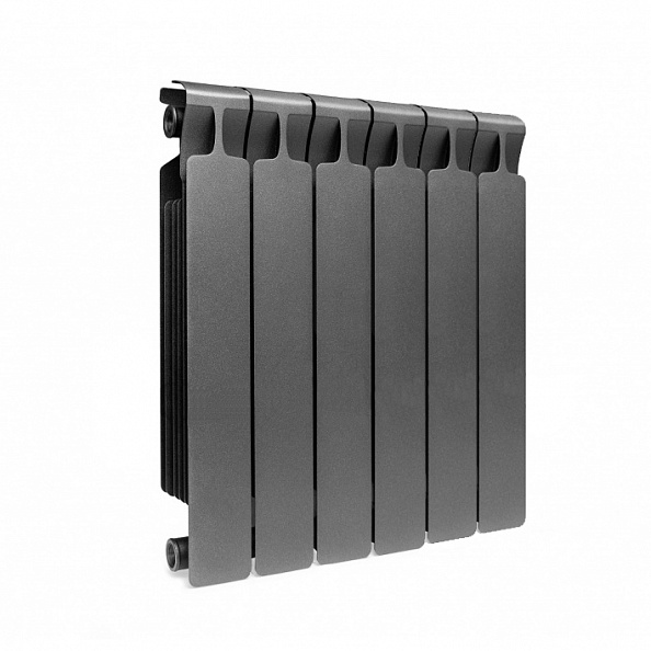 Биметаллический радиатор Rifar Monolit 500, 6 секций Антрацит, боковое подключение