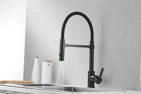 Смеситель для кухни Rose R133H, черный