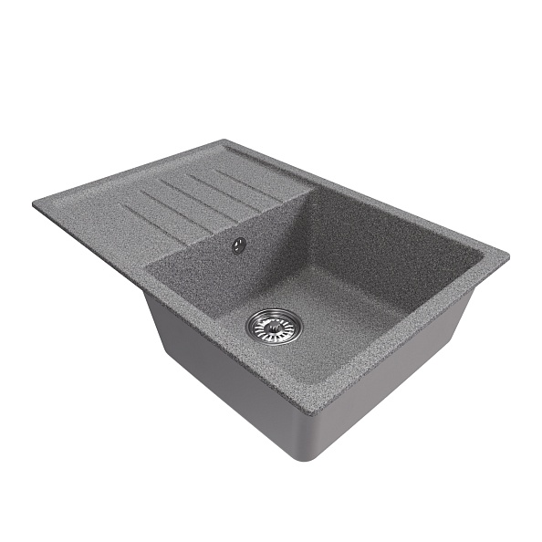 Мойка MIXLINE ML-GM19 с крылом  темно-серая (309) 750*500*200мм NEW (551983)