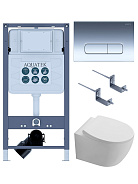 SET AQUATEK СИРИУС PNS-07 (рама INSP-0000001+крепёжKKI-0000002+ клавиша PNS-0000007 + унитаз AQ1582T-00 СИРИУС TORNADO с тонким сиденьем soft-close)