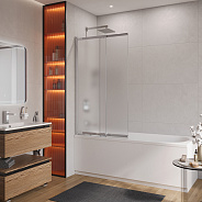 Шторка на ванну Cezares Slider 100x7x150 мм, прямоугольная, хром (SLIDER-VF-11-100/150-P-Cr)