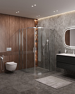 Душевой уголок Cezares Molveno 110x110x195 мм, полукруглый, хром (MOLVENO-R-22-80+30-C-Cr-IV)