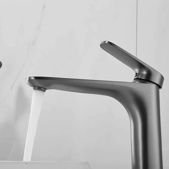 Смеситель для раковины Shevanik S8511T, оружейная сталь