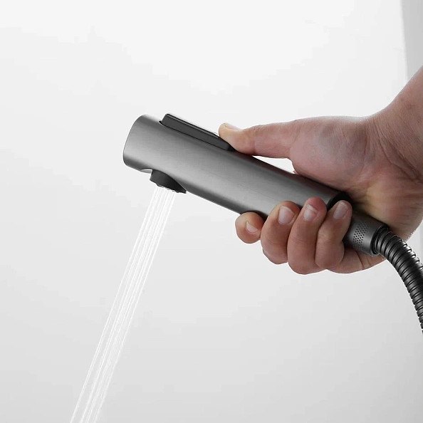 Гигиенический душ со смесителем Shevanik S8505T-1, оружейная сталь