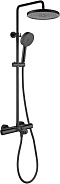 AQ2043MB ВЕГА термостатическая душевая система (смеситель для ванны) 3jet 260мм, матовый черный
