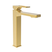 Смеситель Splenka S55.15.03 для раковины высокий монолитный, сатин золотой