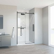 Душевая дверь Vincea Como Soft (VDS-1CS120CLGM) 1200х1950 мм, вороненая сталь, стекло прозрачное