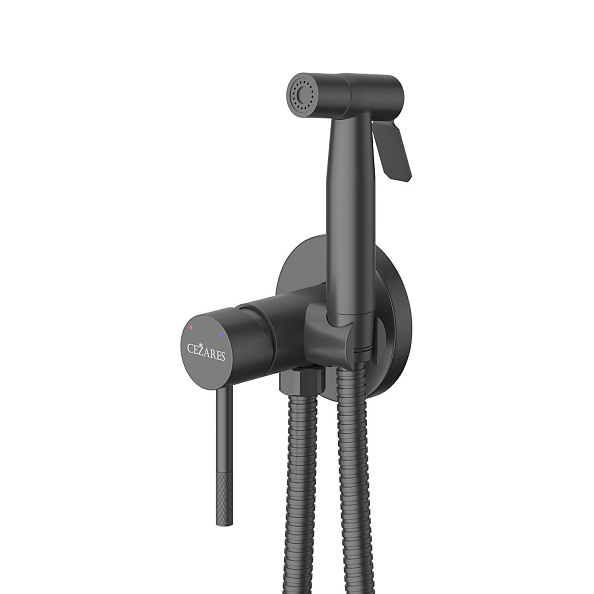 Гигиенический душ со смесителем Cezares Relax, черный матовый (RELAX-DIF-NOP)