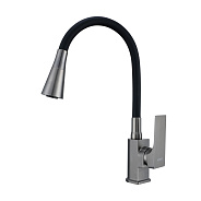 Смеситель Prohanss для кухни высокий гибкий излив, графит (P61.4406.09)