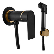 Гигиенический душ со смесителем Rav Slezak VLTAVA VT447/1CMATZ, черный/золото