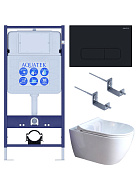 SET AQUATEK ПОЛАРИС (рама AQUATEK Standard INS-0000012+унитаз ПОЛАРИС AQ0700-01 с тонким сиденьем soft-close+ крепеж KKI-0000002 +панель KDI-0000017)