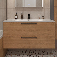 Тумба с раковиной подвесная (100см) Terminus Venta VEN101002300001O, шпон/дуб