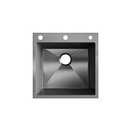 Мойка ULGRAN STEEL 500 Х 500, цвет «черная брашированная сталь»  (US 500х500-002)