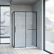 Душевой уголок Vincea Slim Soft (VSR-1SS8013CLB) 1300х800 мм, черный, стекло прозрачное