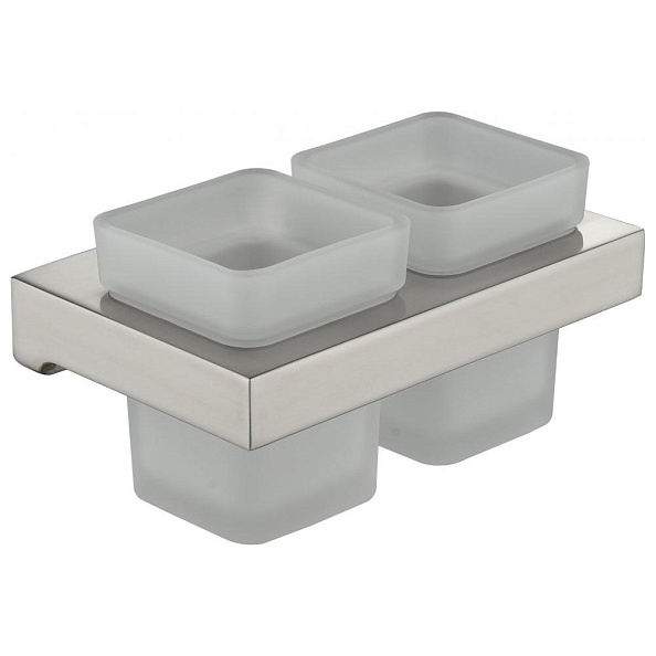 Стакан для ванной комнаты двойной Grocenberg AC0022NK, никель