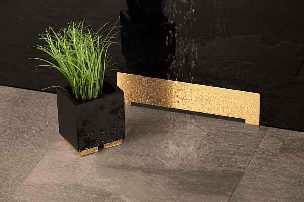 Пристенный душевой лоток Confluo Wall Drain Золото (13100061)