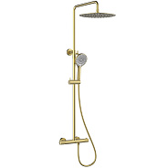 Смеситель Lemark Beluga для душа с регулируемой высотой штанги и лейкой верхнего душа «Тропический дождь», термостатический (LMF-8045B-BRLG)