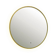 Зеркало Dreja SHINE 80х80 см, метал. рама, золото, беск. сенсор,  LED-подсветка, диммер