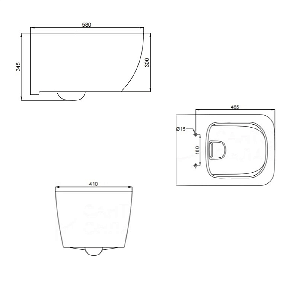 Комплект инсталляция и унитаз подвесной безободковый Geberit Delta Vigente, белый (458.163.21.S)