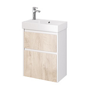 Тумба под раковину подвесная Dreja Slim 55 см, белый/дуб кантри