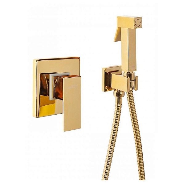 Гигиенический душ со смесителем встраиваемый Hansberge H3070GO, золото