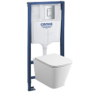 Комплект инсталляция и унитаз подвесной безободковый Grohe Rapid SL GH, белый (39184001)